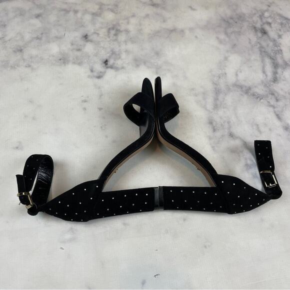 Raye x Anthropologie Genesis Black Suede Crystal Embellished Heel Sandals Sz 8 - Picture 7 of 12